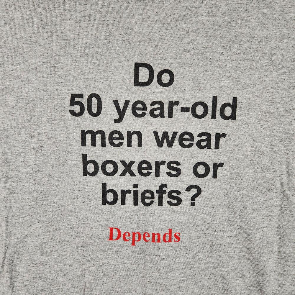 Vintage Old Man Shirt Mens XL Gray Do 50 Year Old Men Wear Boxers Briefs Depends